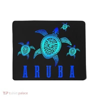 Aruba Sea Turtle Tribal Pattern Scuba Diving Diver Aruba Mousepad