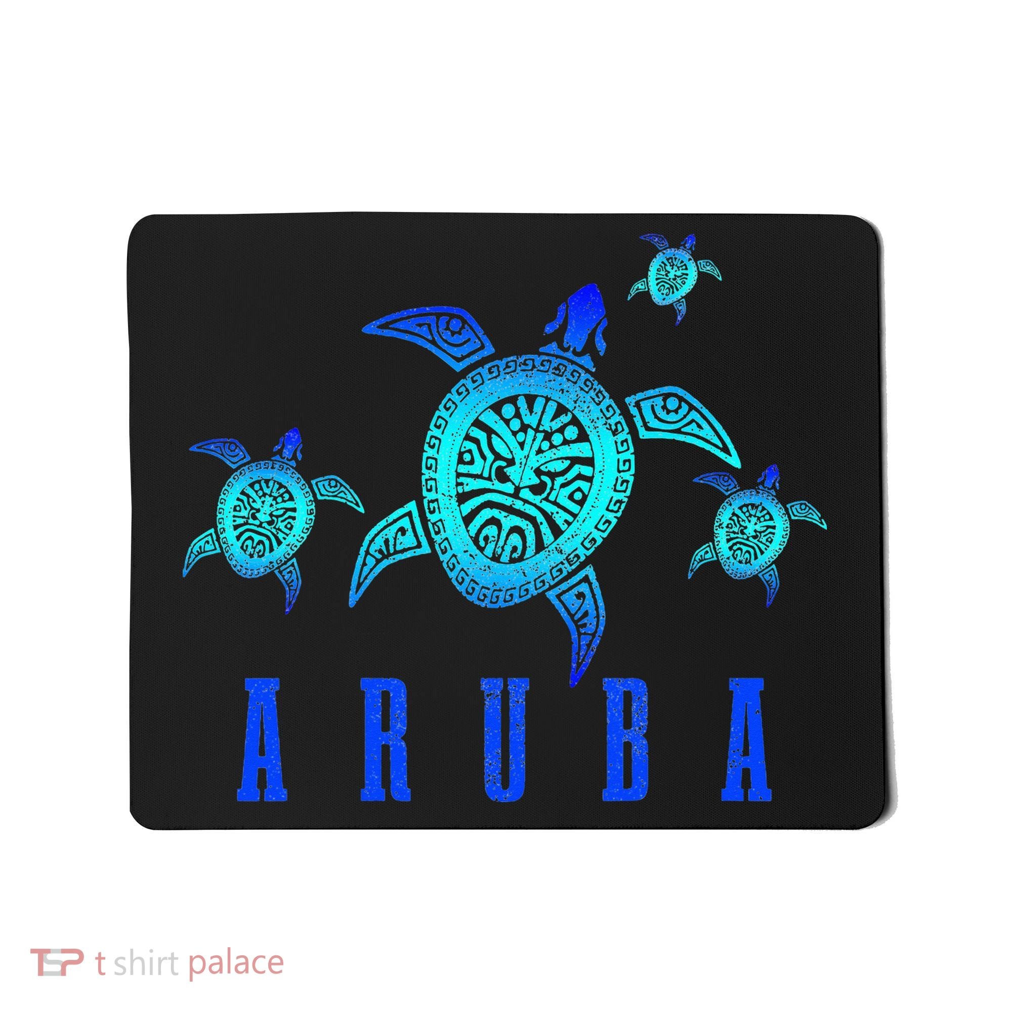 Aruba Sea Turtle Tribal Pattern Scuba Diving Diver Aruba Mousepad