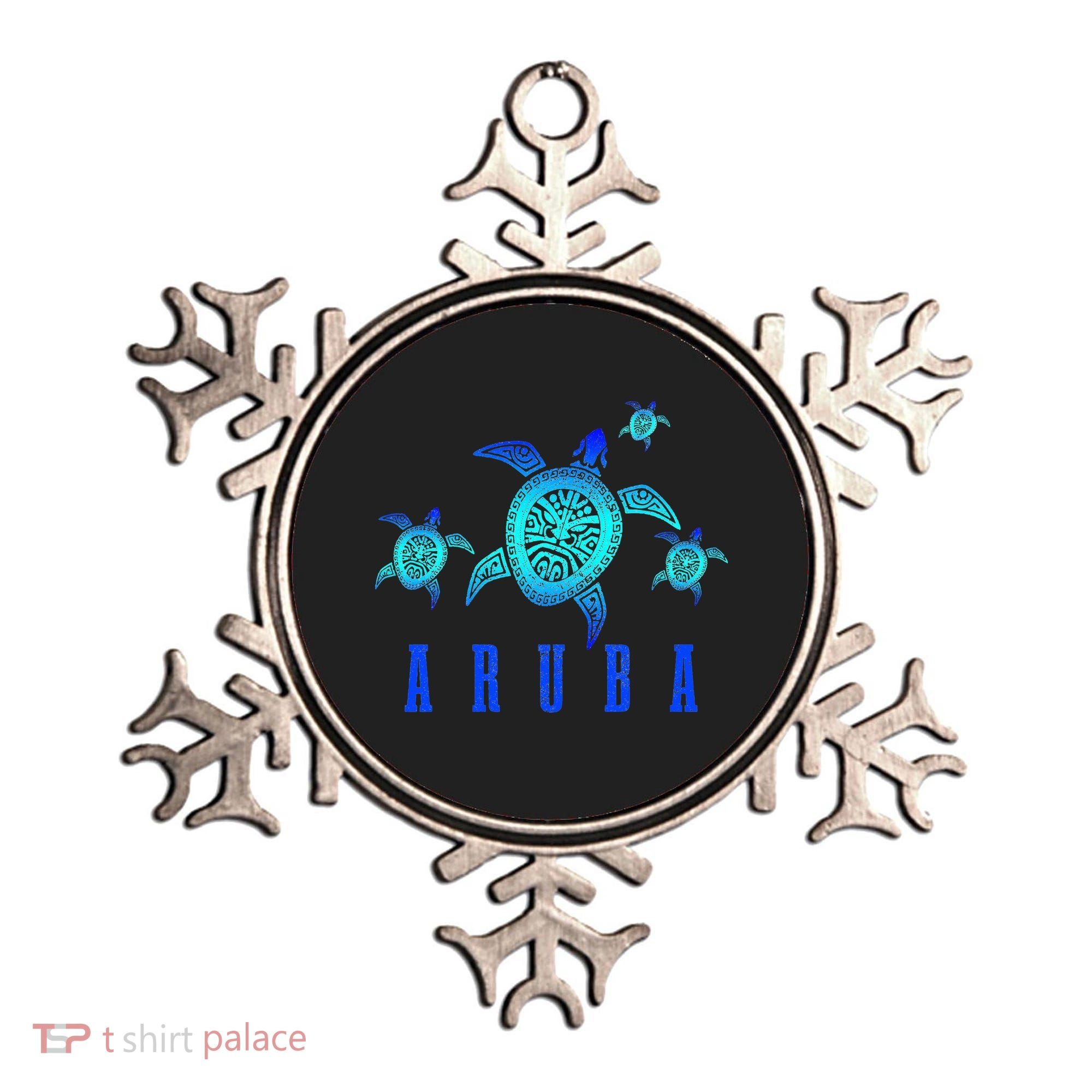 Aruba Sea Turtle Tribal Pattern Scuba Diving Diver Aruba Ornament