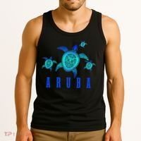 Aruba Sea Turtle Tribal Pattern Scuba Diving Diver Aruba Tank Top thumb 3
