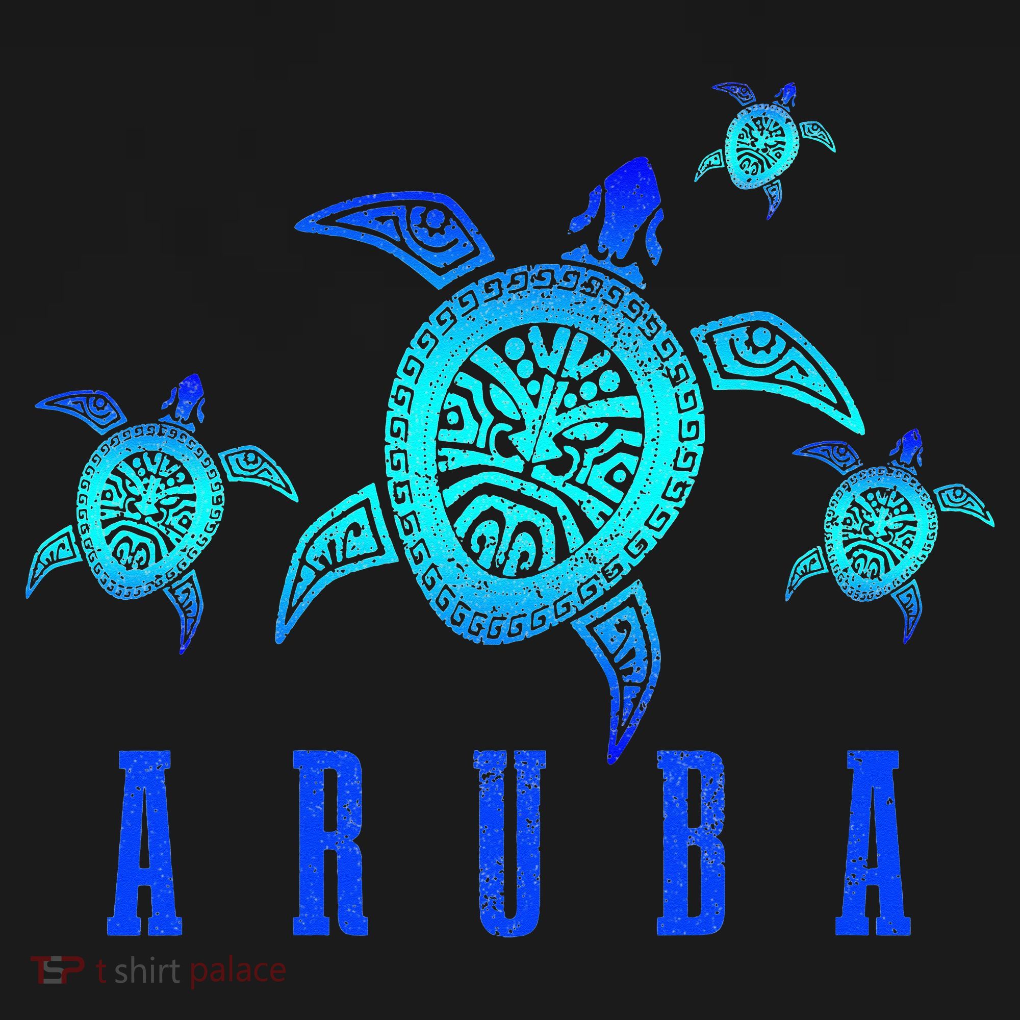 Aruba Sea Turtle Tribal Pattern Scuba Diving Diver Aruba Toddler T-Shirt