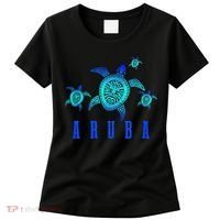 Aruba Sea Turtle Tribal Pattern Scuba Diving Diver Aruba Women's T-Shirt thumb 0