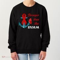 Anchor Stronger Than The Strom Red Ribbon World Aids Day Gift Women's Sweatshirt thumb 0