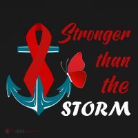 Anchor Stronger Than The Strom Red Ribbon World Aids Day Gift Backpack thumb 2