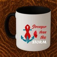 Anchor Stronger Than The Strom Red Ribbon World Aids Day Gift Coffee Mug thumb 2