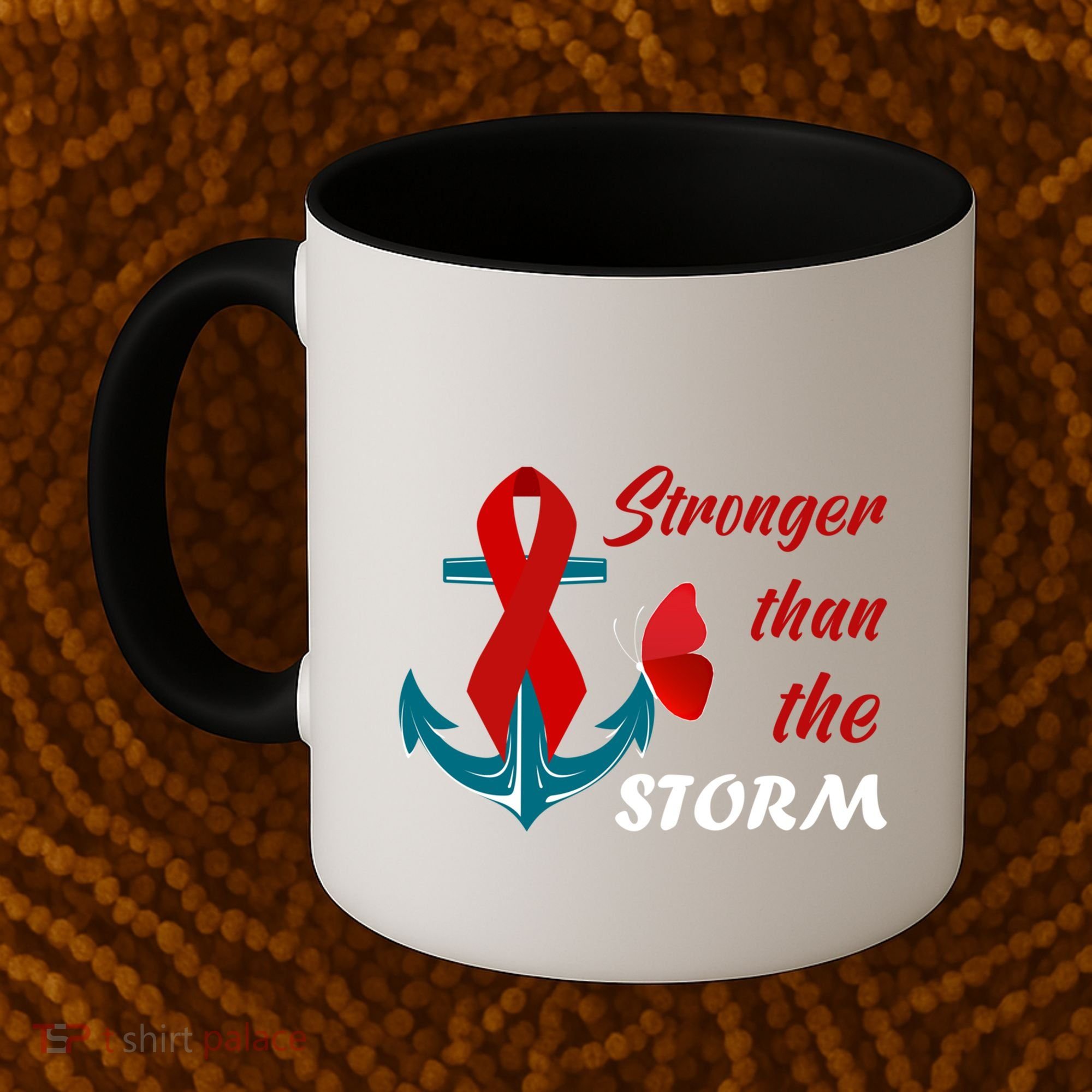 Anchor Stronger Than The Strom Red Ribbon World Aids Day Gift Coffee Mug