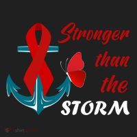 Anchor Stronger Than The Strom Red Ribbon World Aids Day Gift Beanie thumb 2