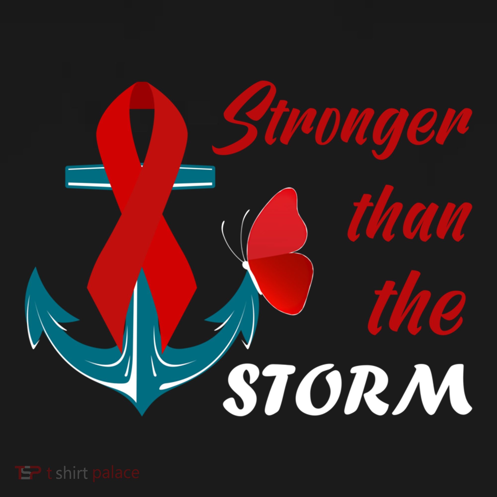 Anchor Stronger Than The Strom Red Ribbon World Aids Day Gift Women's Hoodie