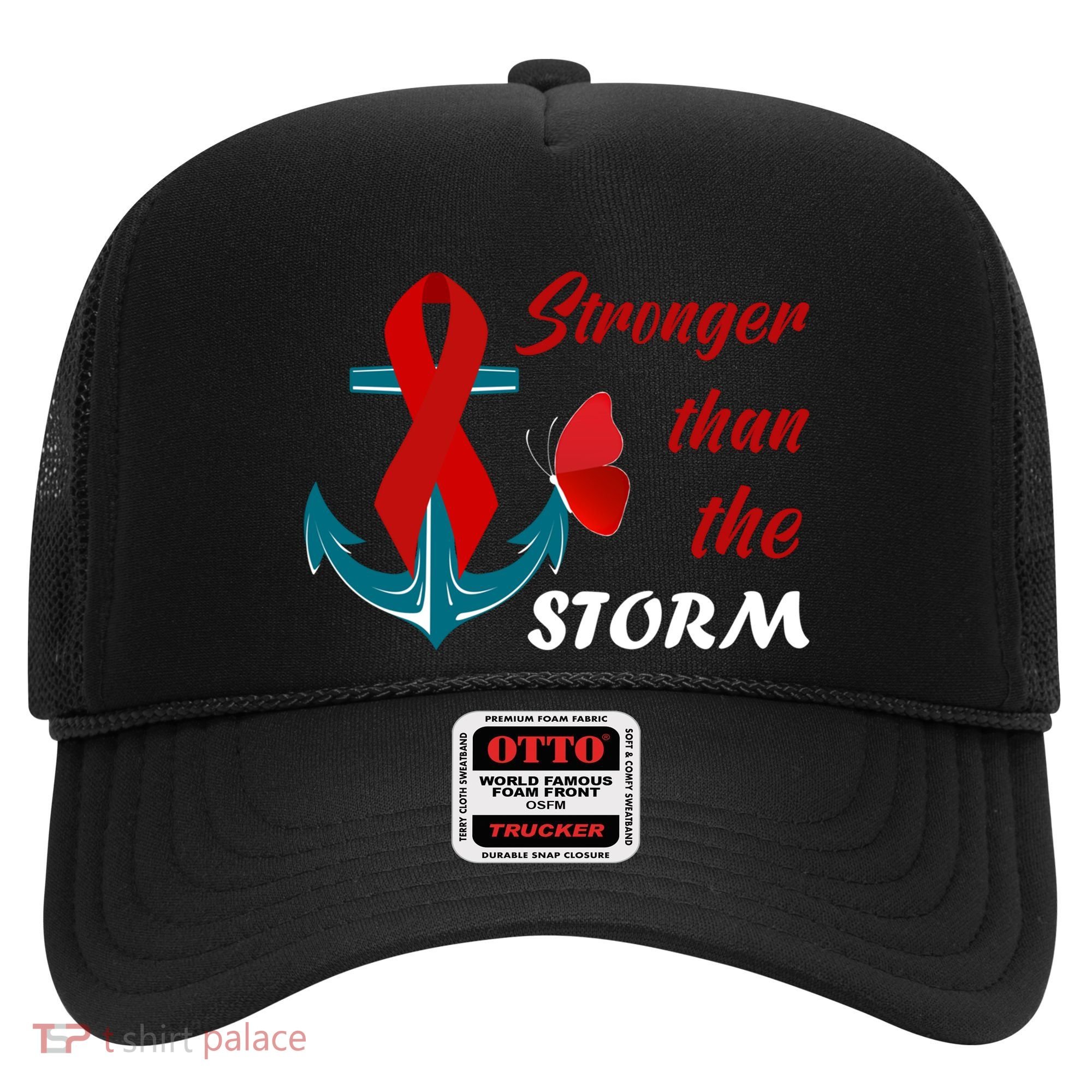 Anchor Stronger Than The Strom Red Ribbon World Aids Day Gift Hat