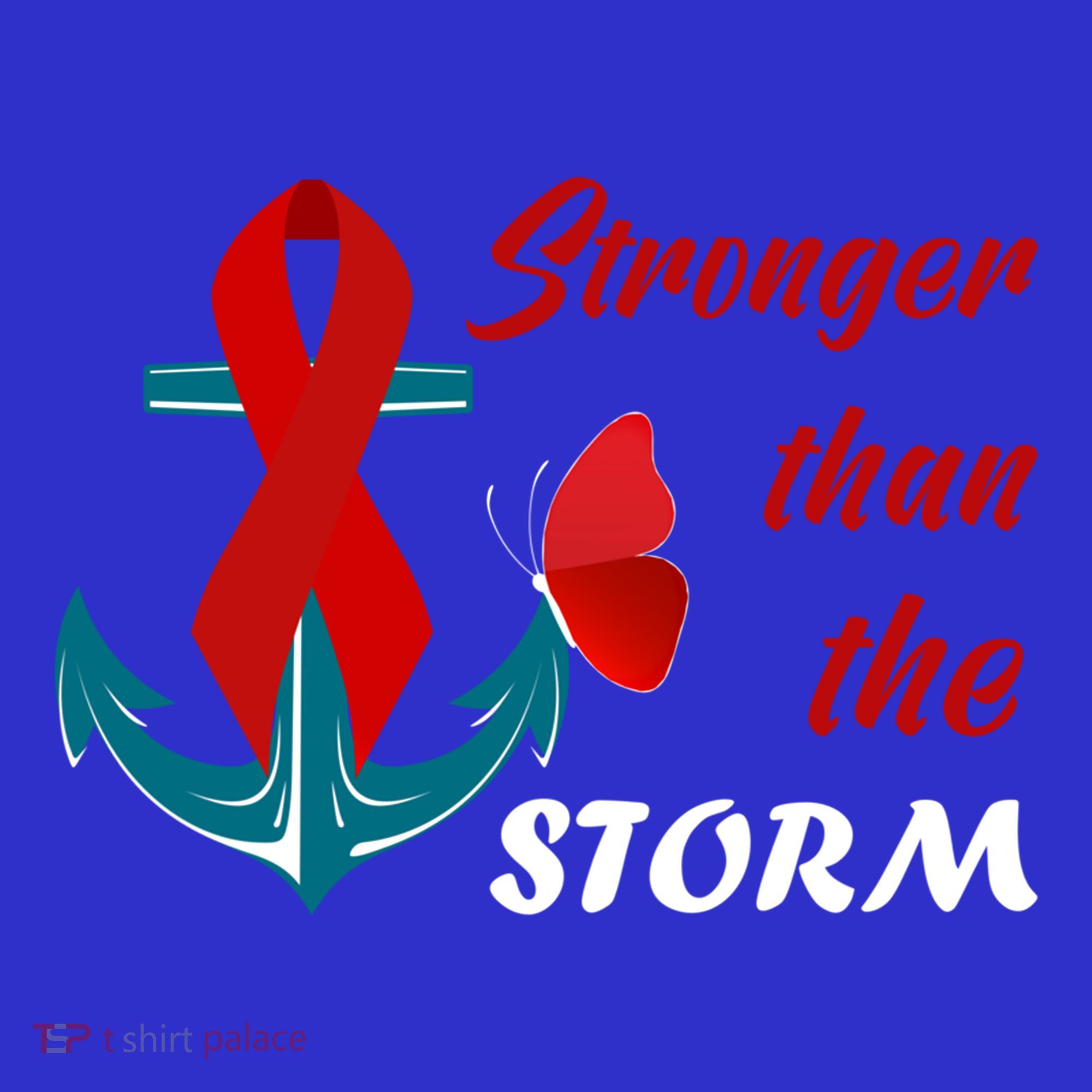 Anchor Stronger Than The Strom Red Ribbon World Aids Day Gift Long Sleeve Shirt