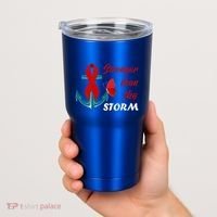 Anchor Stronger Than The Strom Red Ribbon World Aids Day Gift Tumbler thumb 2