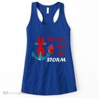 Anchor Stronger Than The Strom Red Ribbon World Aids Day Gift Women's Tank Top thumb 0