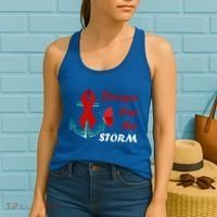 Anchor Stronger Than The Strom Red Ribbon World Aids Day Gift Women's Tank Top thumb 2