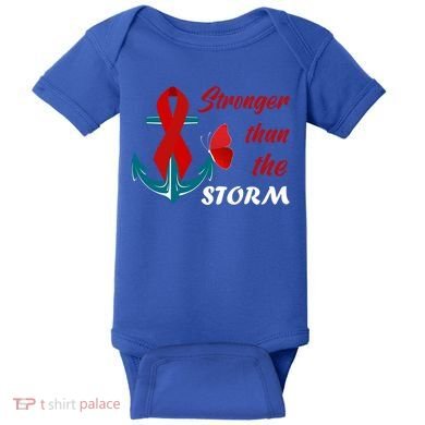 Anchor Stronger Than The Strom Red Ribbon World Aids Day Gift Baby Bodysuit