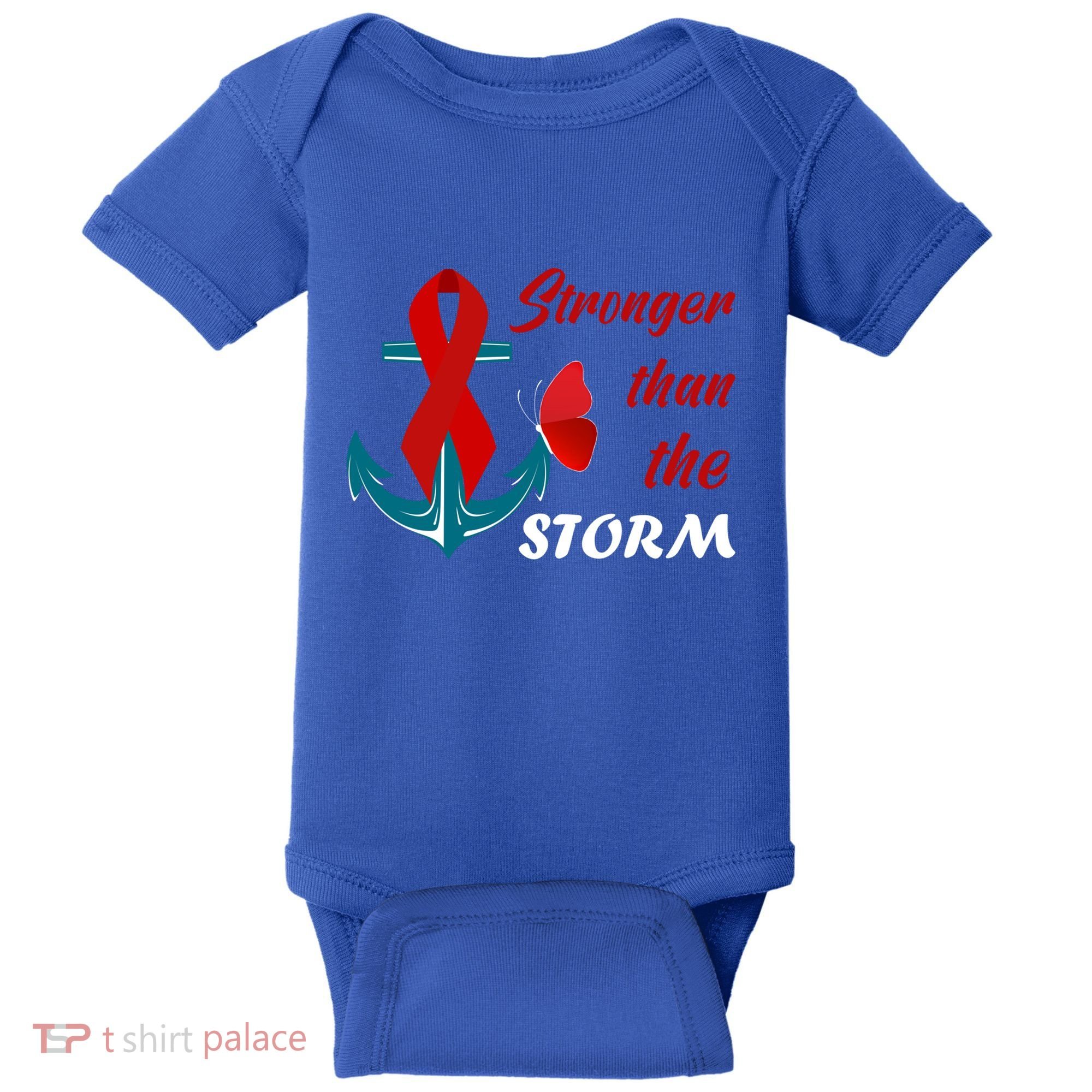 Anchor Stronger Than The Strom Red Ribbon World Aids Day Gift Baby Bodysuit