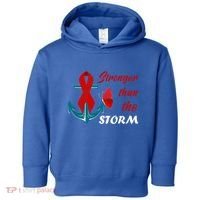 Anchor Stronger Than The Strom Red Ribbon World Aids Day Gift Toddler Hoodie thumb 0