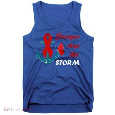 Anchor Stronger Than The Strom Red Ribbon World Aids Day Gift Tank Top