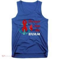 Anchor Stronger Than The Strom Red Ribbon World Aids Day Gift Tank Top thumb 0