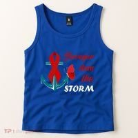 Anchor Stronger Than The Strom Red Ribbon World Aids Day Gift Tank Top thumb 2