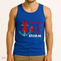 Anchor Stronger Than The Strom Red Ribbon World Aids Day Gift Tank Top thumb 3