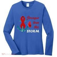 Anchor Stronger Than The Strom Red Ribbon World Aids Day Gift Women's Long Sleeve Shirt thumb 0