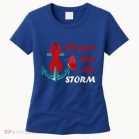 Anchor Stronger Than The Strom Red Ribbon World Aids Day Gift Women's T-Shirt thumb 0