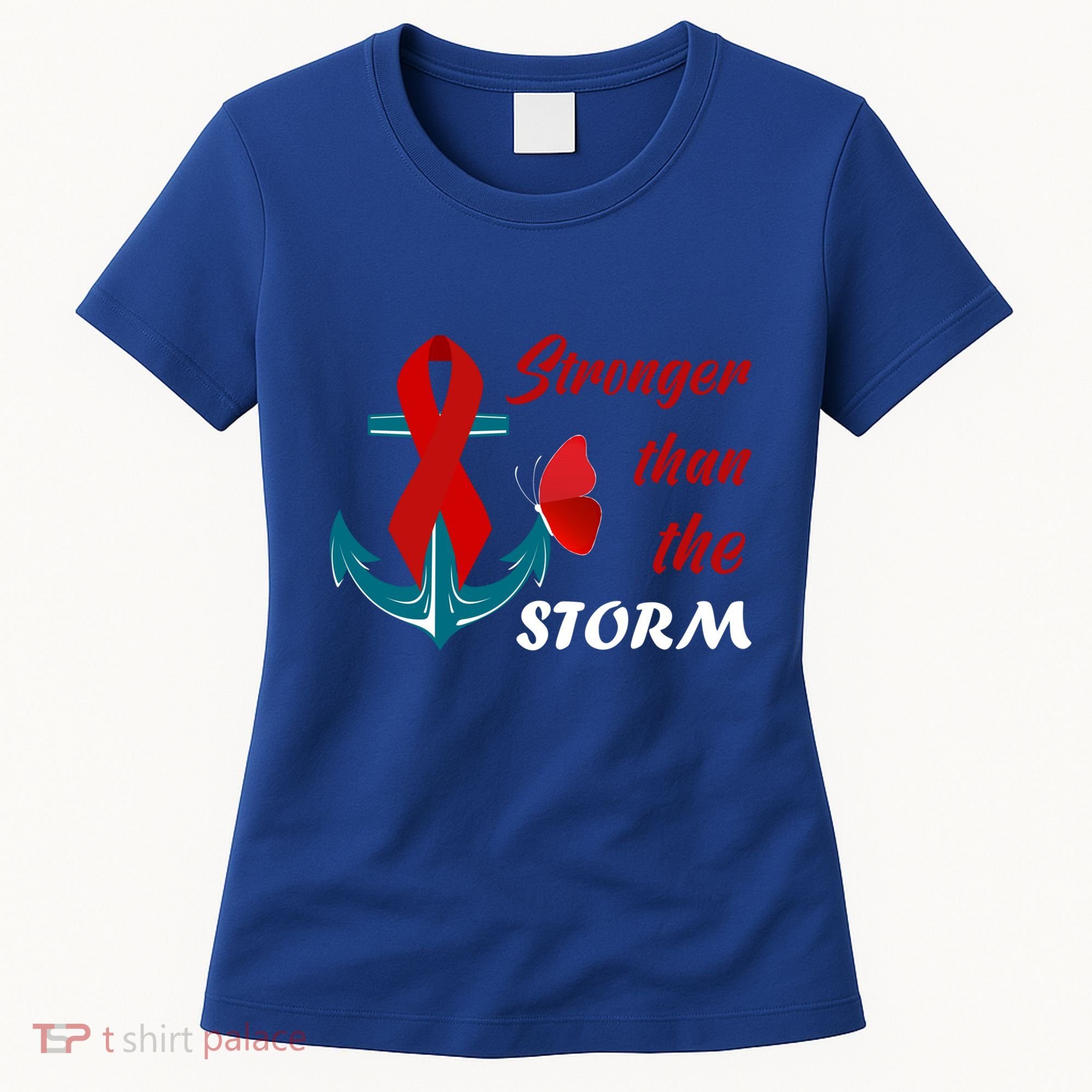 Anchor Stronger Than The Strom Red Ribbon World Aids Day Gift Women's T-Shirt