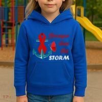 Anchor Stronger Than The Strom Red Ribbon World Aids Day Gift Kids Hoodie thumb 3