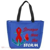 Anchor Stronger Than The Strom Red Ribbon World Aids Day Gift Tote Bag thumb 0