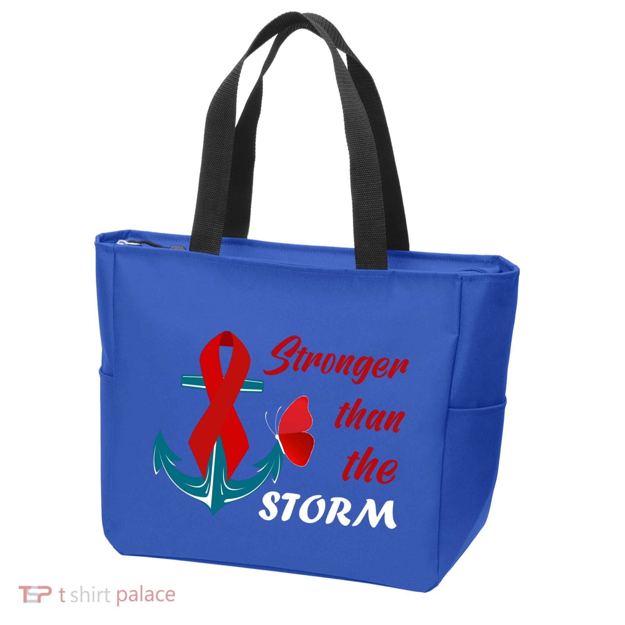 Anchor Stronger Than The Strom Red Ribbon World Aids Day Gift Tote Bag
