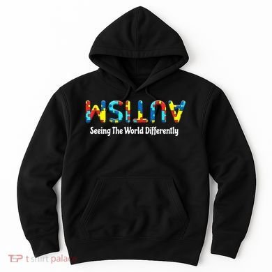 Autism Seeing The World Differently Upside Autism Awareness Hoodie