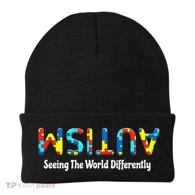 Autism Seeing The World Differently Upside Autism Awareness Beanie