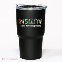 Autism Seeing The World Differently Upside Autism Awareness Tumbler thumb 0