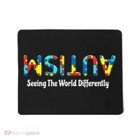 Autism Seeing The World Differently Upside Autism Awareness Mousepad thumb 0