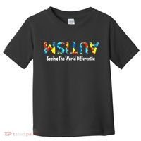 Autism Seeing The World Differently Upside Autism Awareness Toddler T-Shirt thumb 0