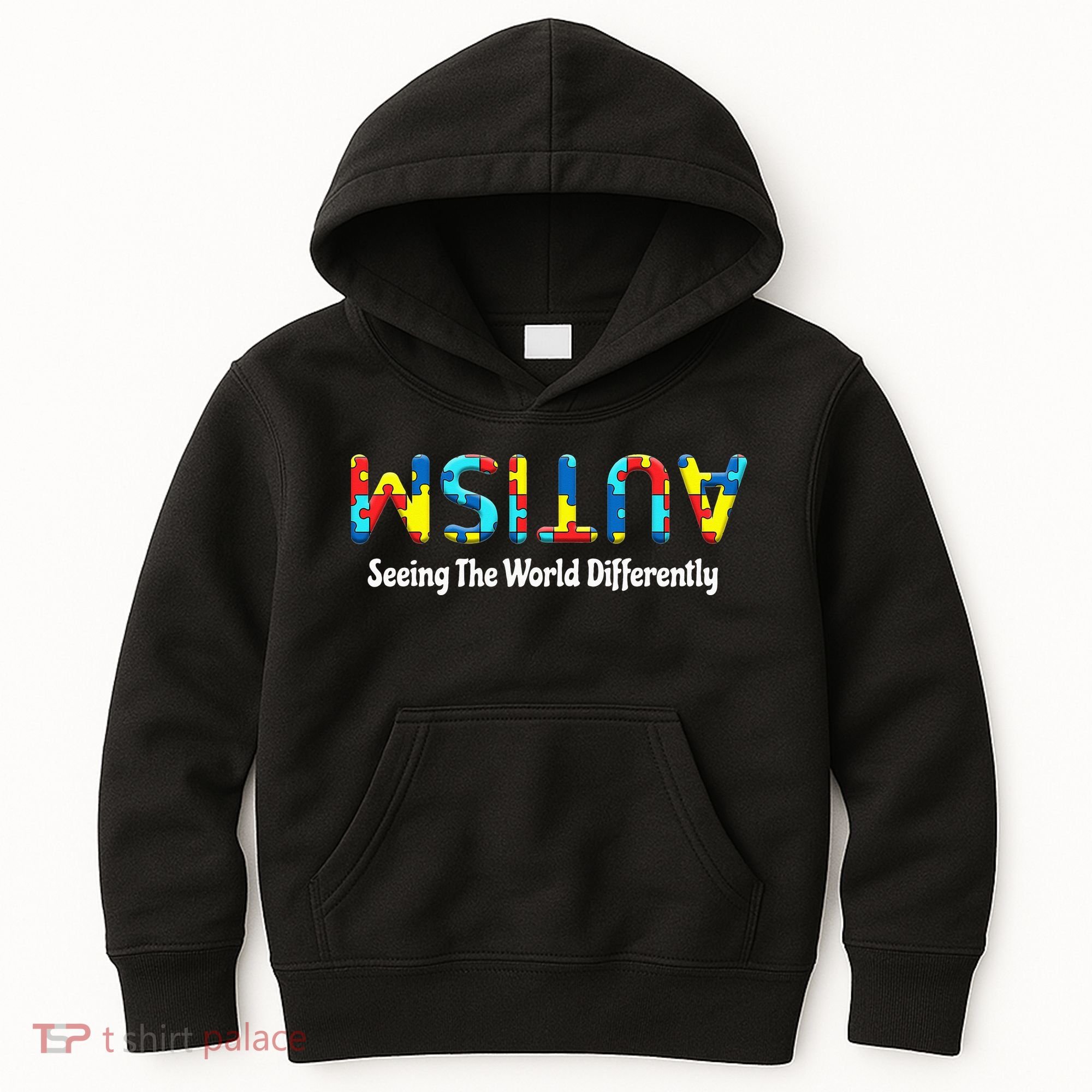 Autism Seeing The World Differently Upside Autism Awareness Kids Hoodie