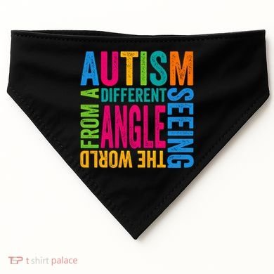 Autism Seeing The World From A Different Angle Autism Gift USA-Made Doggie Bandana