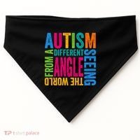 Autism Seeing The World From A Different Angle Autism Gift USA-Made Doggie Bandana thumb 0