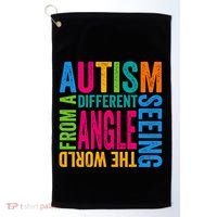 Autism Seeing The World From A Different Angle Autism Gift Golf Towel thumb 0