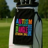 Autism Seeing The World From A Different Angle Autism Gift Golf Towel thumb 2