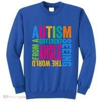 Autism Seeing The World From A Different Angle Autism Gift Sweatshirt thumb 0