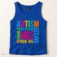 Autism Seeing The World From A Different Angle Autism Gift Tank Top thumb 2