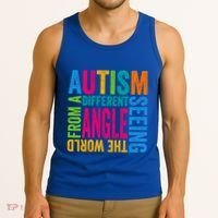 Autism Seeing The World From A Different Angle Autism Gift Tank Top thumb 3