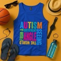 Autism Seeing The World From A Different Angle Autism Gift Tank Top thumb 4