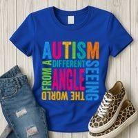 Autism Seeing The World From A Different Angle Autism Gift Women's T-Shirt thumb 3