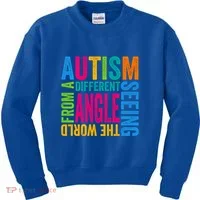 Autism Seeing The World From A Different Angle Autism Gift Kids Sweatshirt thumb 0