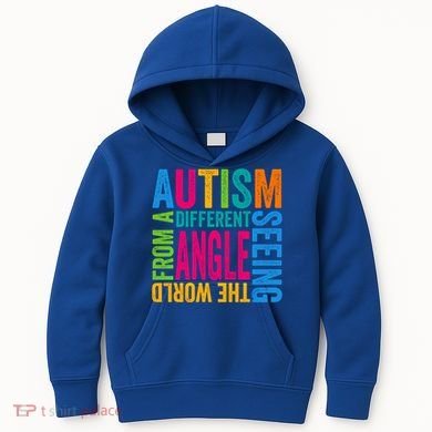 Autism Seeing The World From A Different Angle Autism Gift Kids Hoodie