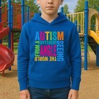 Autism Seeing The World From A Different Angle Autism Gift Kids Hoodie thumb 2