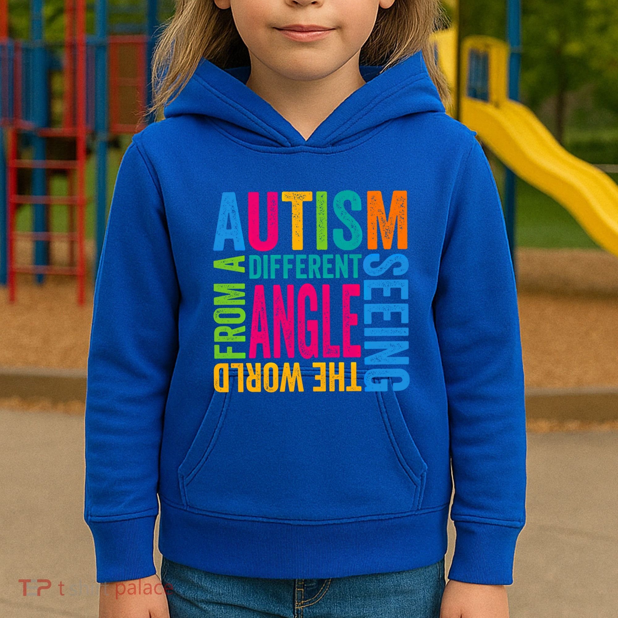 Autism Seeing The World From A Different Angle Autism Gift Kids Hoodie