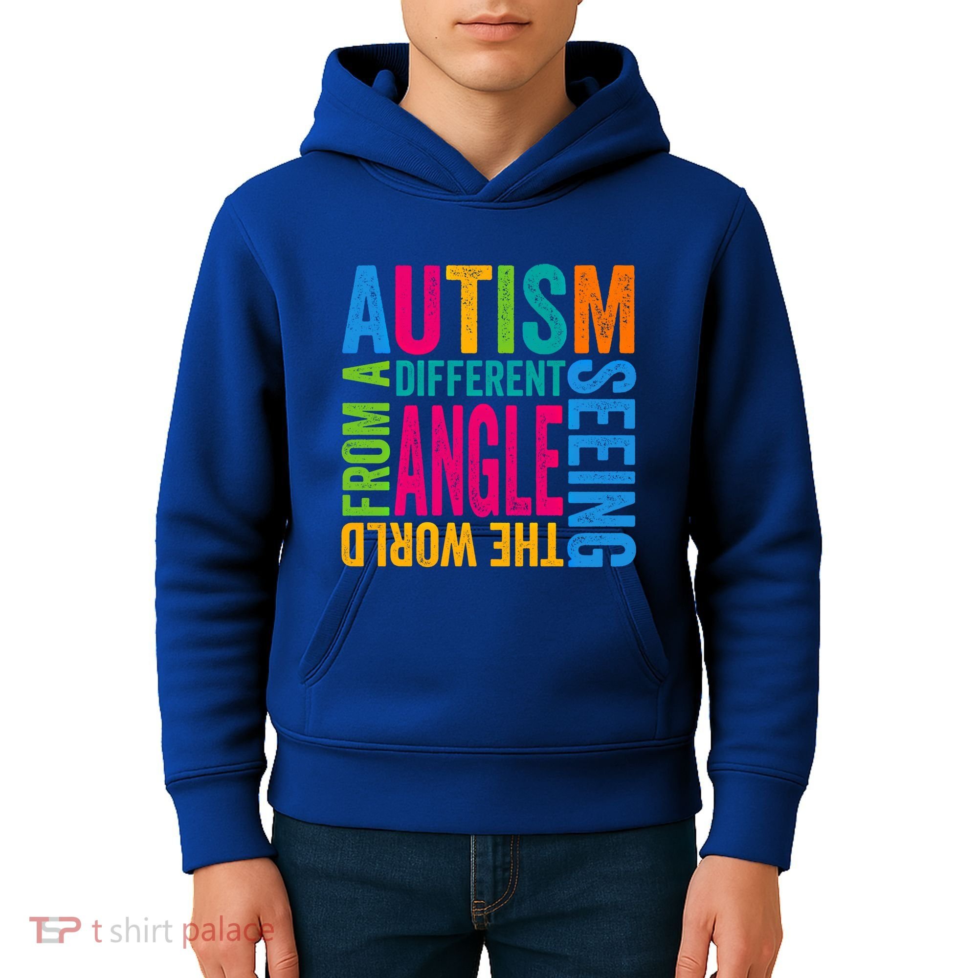 Autism Seeing The World From A Different Angle Autism Gift Kids Hoodie